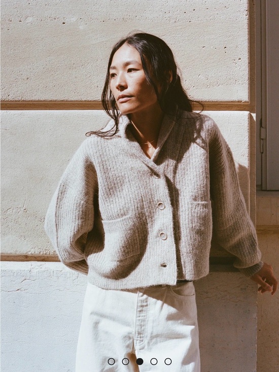 OZMA Sweaters - OZMA Ribbed Shawl Collar Button Cardigan - Brush
